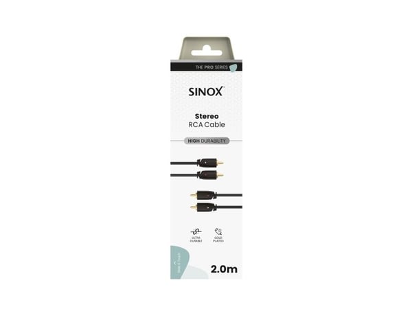 Sinox PRO Phono kabel. 2m. Sort