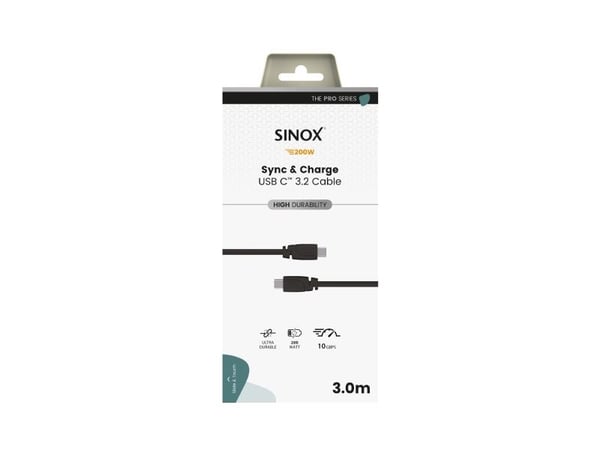 Sinox PRO USB C 3.1 kaapeli. 3m. Lajittelu