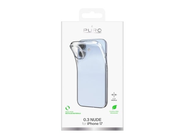 Puro 0,3 Nude TPU -suojakuori iPhone 17:lle PUIPC176303NUDETR, läpinäkyvä