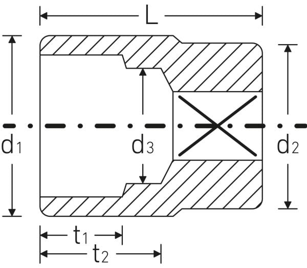 STAHLWILLE 05410044, Stikkontakt, Kromfarget, DIN 3124 / ISO 2725-1 / ASME B 107.5 M, 240 g