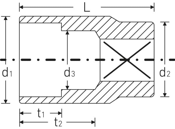 STAHLWILLE 03010025, Stikkontakt, Kromfarget, DIN EN 3709 / ASME B 107.5 M, 119 g
