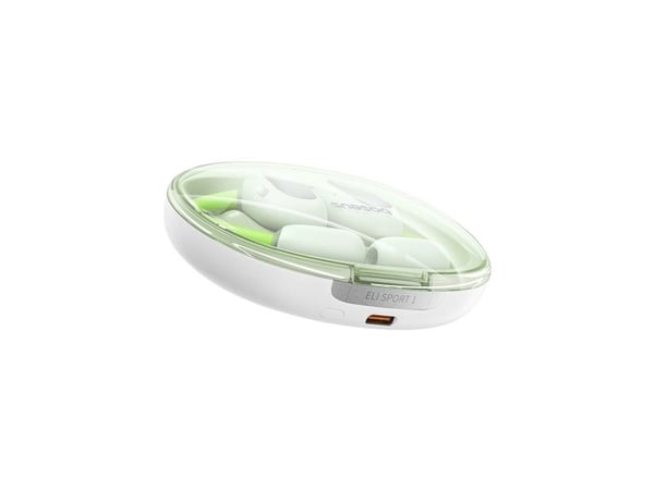 Baseus Eli Sport 1, True Wireless Stereo (TWS), Samtaler/musikk, Hodesett, Lysegrønn, Hvit
