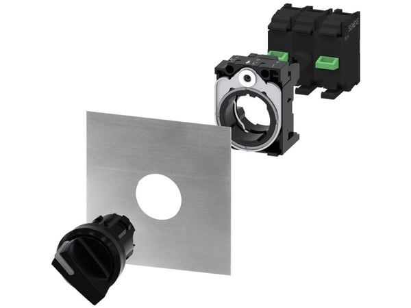 Siemens 3SU10022BP100AA0 3SU1002-2BP10-0AA0 Kääntökytkin Kiinnityslaite Musta 2 x 45° 1 kpl