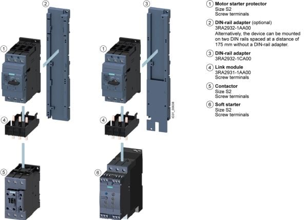 Siemens Hutschienenadapter 3RA2932-1CA00, 32 mm, 299 mm, 60 mm, 266 g, Rett