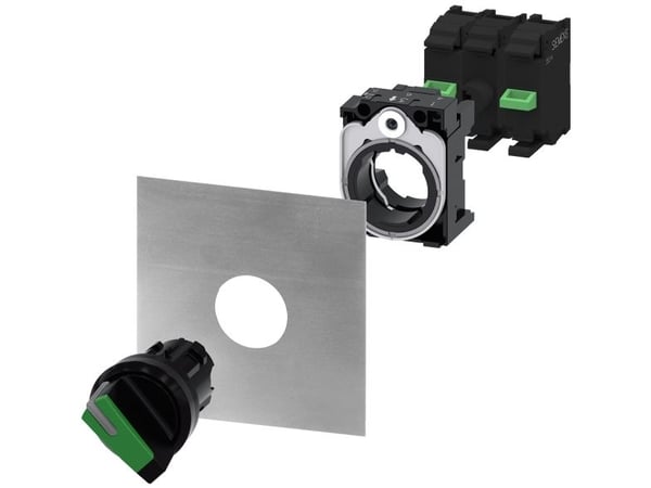 Siemens 3SU1002-2BP40-0AA0 Vridbar omkopplare Frontring plast, kan belysas Spännanordning Svart, grön 2 x 45 ° 1 st