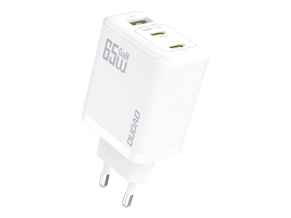 Nettlader Dudao A29C 65W GaN + USB-C-kabel - hvit