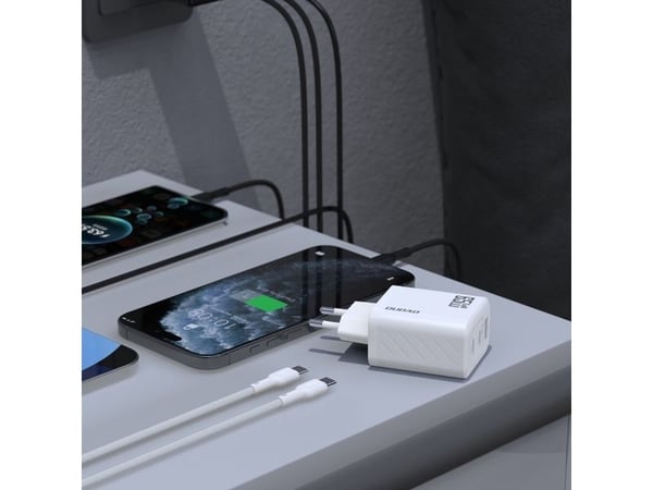 Nettlader Dudao A29C 65W GaN + USB-C-kabel - hvit