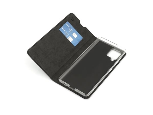 Wave BookCase -suojakotelo, Samsung Galaxy A42 5G, musta