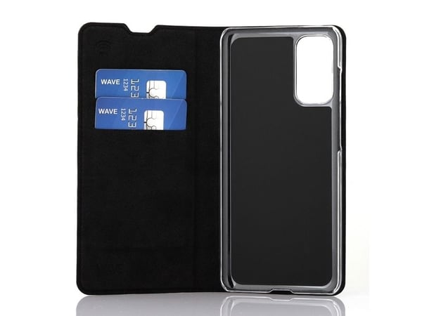 Wave BookCase -suojakotelo, Samsung Galaxy S20, musta