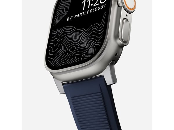 Nomad NM01296485, Band, SmartWatch, Blå, Apple, Watch 49mm, 46mm, 45mm, 44mm, and 42mm (Ultra 1-3, Series 1-11, and SE), Gummi