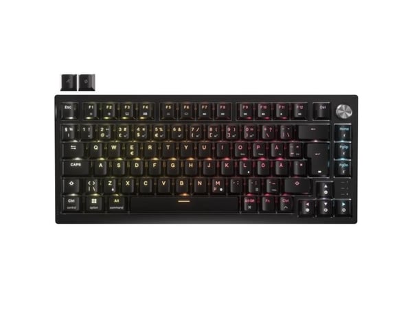 CORSAIR K65 PLUS Wireless - Tastatur - 75% - compact - backlit - trådløs - QWERTY - Nordisk - tastsvitsj: CORSAIR MLX Red