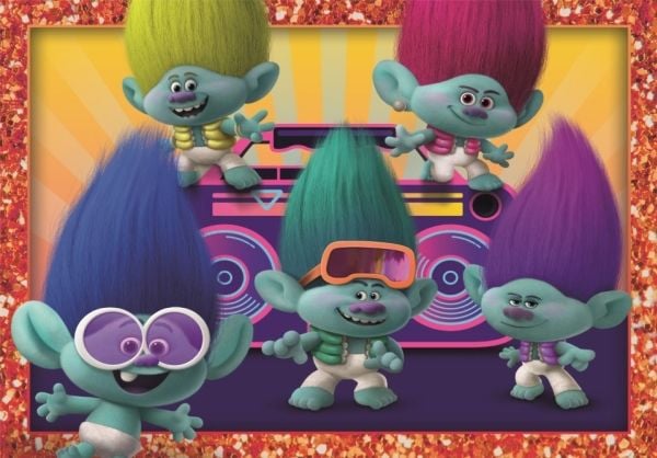 Puslespill 4-i-1 Super Color Trolls 3