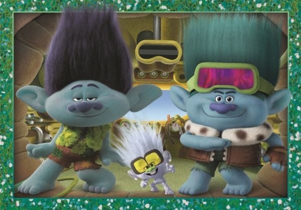 Puslespill 4-i-1 Super Color Trolls 3
