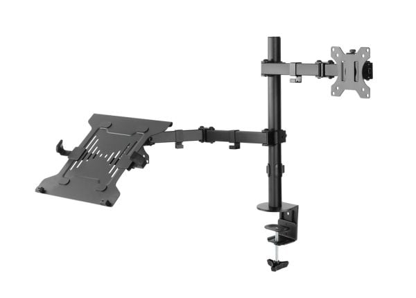 Goobay 70815, Kannettavan tietokoneen ja näytön varsiteline, Musta, Terästä, 25,4 cm (10"), 39,6 cm (15.6"), 81,3 cm (32")