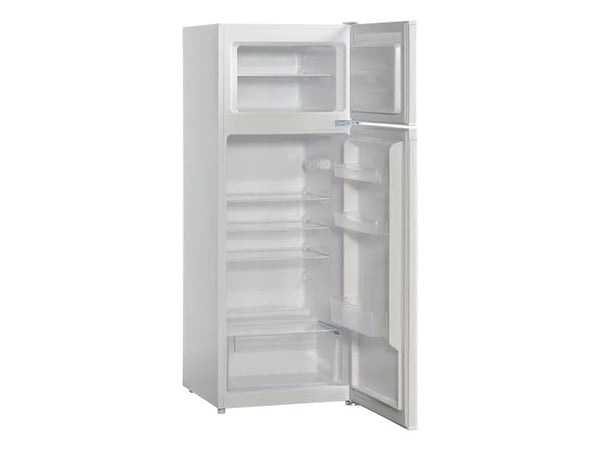 Scandomestic CBF206WE - Kjøleskap/fryser - toppfryser - bredde: 54.5 cm - dybde: 55.5 cm - høyde: 143 cm - 206 liter - Klasse D - hvit