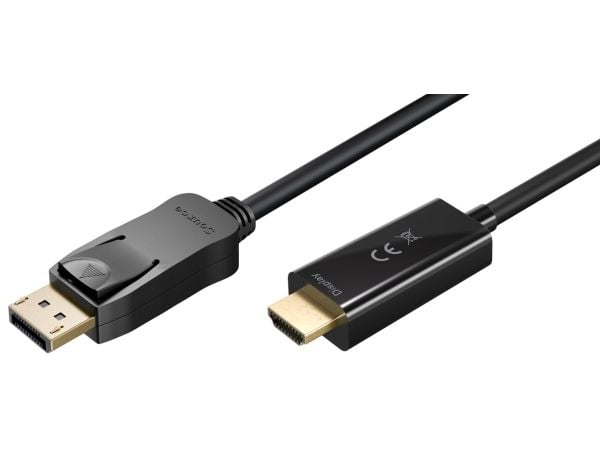 Goobay 64845, 1 m, DisplayPort, HDMI Typ A (standard), Hankoppling, Hankoppling, Rak