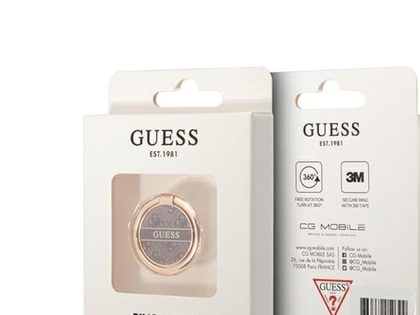 Guess Ring Stand 4G - Magneettinen sormipidike puhelimelle (ruskea)