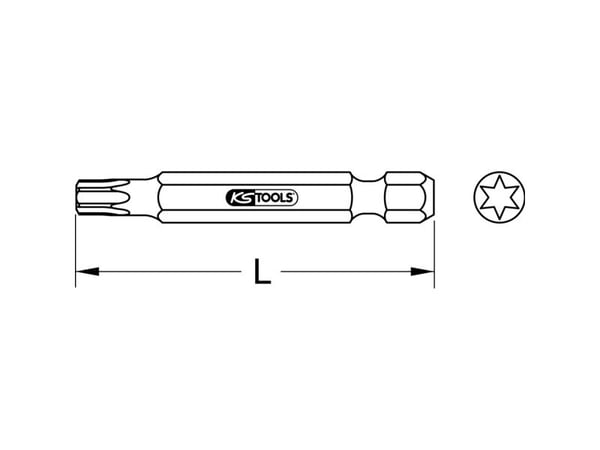 KS Tools 911.2720, Torx, T8, Nickel, DIN 3126, ISO 1173 - E 6,3, 50 mm, 60 g