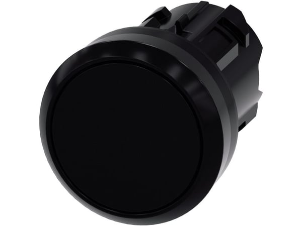 Siemens 3SU10000AA100AA0 3SU1000-0AA10-0AA0 Painekytkin Ohjausnuppi litteä, eturengas muovia Musta 1 kpl