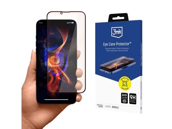3MK Eye Care Protector, Apple, iPhone 16 Pro, Antibakteerinen, Sinivalosuojaus, Pudotuksen kestävä, Naarmuuntumisenkestävä, Iskunkestävä, 1 kpl