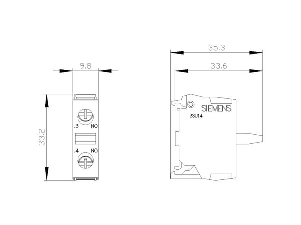 Siemens 3SU1400-2AA10-1LA0 Kontaktmodul 500 V DC/AC 1 st