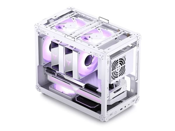 Jonsbo C6 MAX PC-veske, Mini-etui, Micro-ATX, herdet glass - Hvit