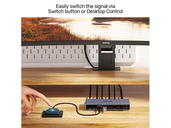 Unitek - KVM-svitsj - 5 Gbps - 6 x KVM / USB + 3 x DisplayPort - stasjonær