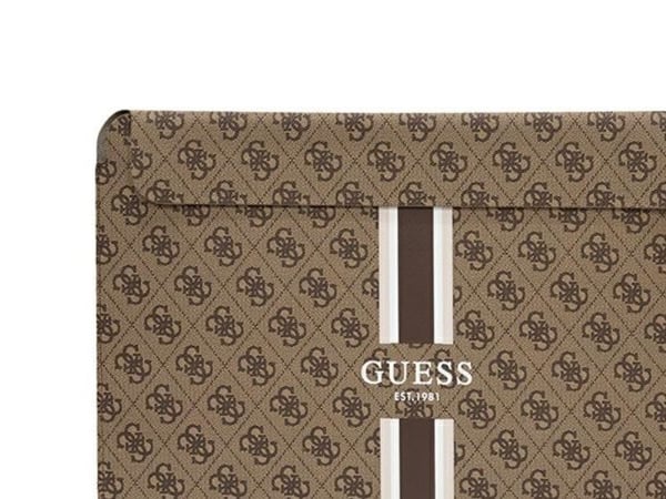 Guess laptopetui Sleeve GUCS16P4RPSW 16" brun 4G Printed Stripes