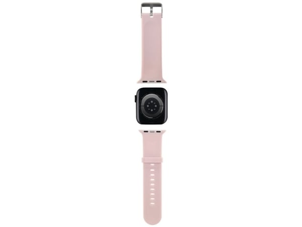 Karl Lagerfeld rem KLAWLSLKCNP til Apple Watch 4/5/6/7/8/9/SE/Ultra 42/44/45/49mm, 3D gummi, Karl&Choupette, rosa/pink