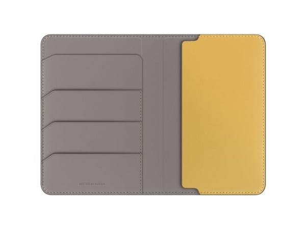 UNIQ Belmont passetui RFID-beskyttelse grå/gul
