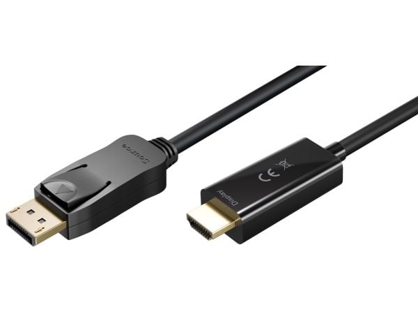 Goobay 64845, 1 m, DisplayPort, HDMI Typ A (standard), Hankoppling, Hankoppling, Rak