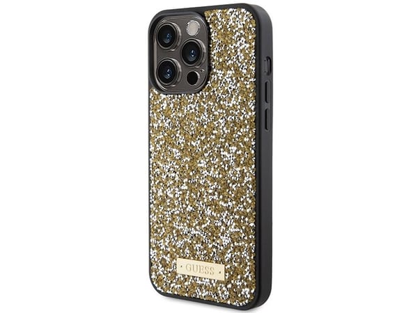 Guess Guess GUHCP15LPFGSBSD iPhone 15 Pro 6.1" zólty/yellow hardcase Rhinestone Metal Logo