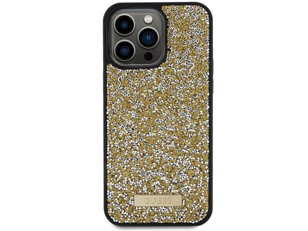 Guess Guess GUHCP15LPFGSBSD iPhone 15 Pro 6.1" zólty/yellow hardcase Rhinestone Metal Logo