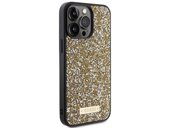 Guess Guess GUHCP15LPFGSBSD iPhone 15 Pro 6.1" zólty/yellow hardcase Rhinestone Metal Logo