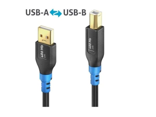 PureLink FlexInstall Series Premium - USB-kabel - USB (hann) til USB-type B (hann) - USB 2.0 - 5 V - 2 A - 1.5 m - svart