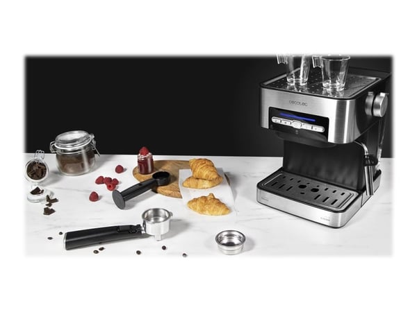 Cecotec Power Espresso 20 Matic, Espressokone, 1,5 L, 850 W, Musta, Ruostumaton teräs