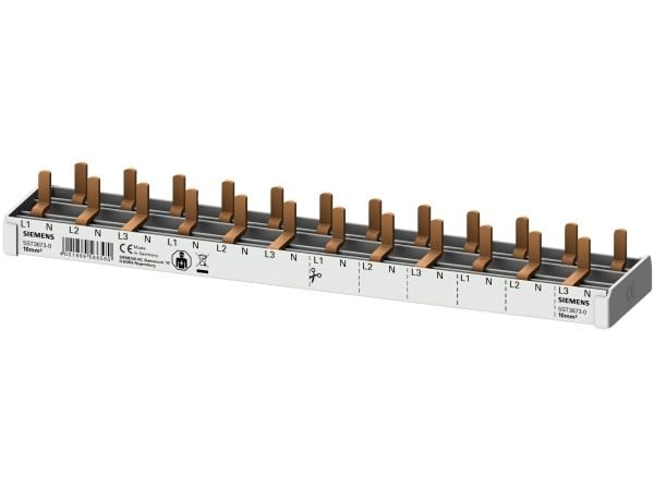 Siemens 3P+N 10mm2 nastaliitin väyläkisko 12 modulaarinen 1P+N kapeille kytkimille (5SV1 5SV6 5SL60) täysi eristys 5ST3673-0