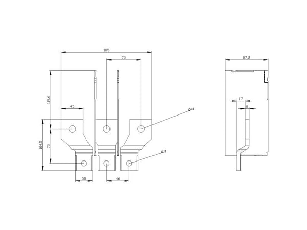 Siemens 3VA9483-0QC00 Tilslutningstilbehør 1 stk (B x T) 185 mm x 87,2 mm