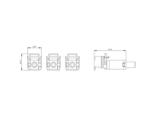 Siemens 3VA9153-0JA11 Effektkontakt-tilbehør 1 stk (B x H x T) 18.4 x 22.3 x 42.6 mm