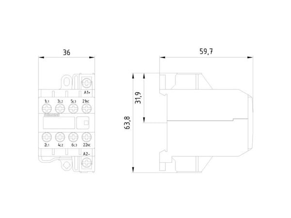 Siemens 3TG1001-0AL2, 131 mm, 187 mm, 70 mm, 160 g, 10 styck
