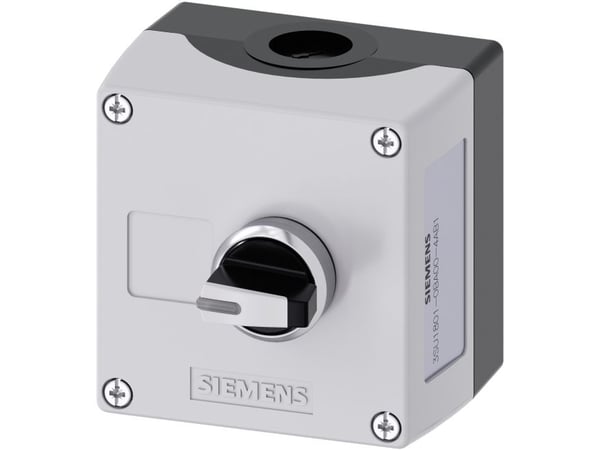 Siemens 3SU1801-0BA00-4AB1 Hölje För markfastsättning, Frontring metall, Med platta Spännanordning Svart, Silver 1 st