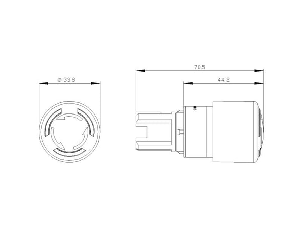 Siemens 3SU1001-1GB20-0AA0, Turn-release, 46 g, 100 mm, 38 mm, 38 mm