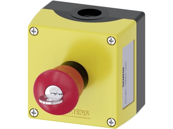 Siemens 3SU18010NN002AA2 3SU1801-0NN00-2AA2 Kotelo maanalaiseen kiinnitykseen 1 painike Punainen Avainavain 1 kpl