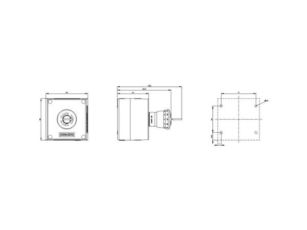 Siemens 3SU18010NN002AA2 3SU1801-0NN00-2AA2 Kotelo maanalaiseen kiinnitykseen 1 painike Punainen Avainavain 1 kpl