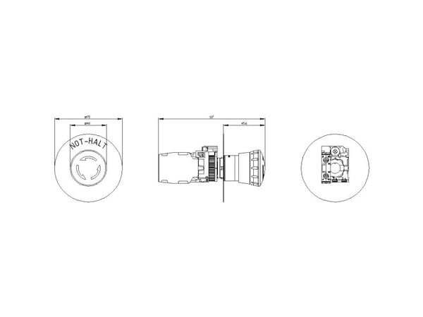 Siemens 3SU1100-1HB20-1FH0, IP67, IP69K, 2,23 cm, 98 mm, 146 mm, 55 mm, 89 g