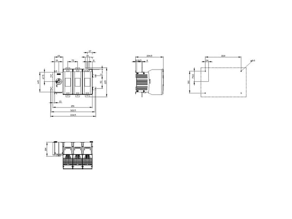 3-napainen 400 A 8 sulkemista, 8 avaamista 690 V/AC Siemens 3KF43400LF11