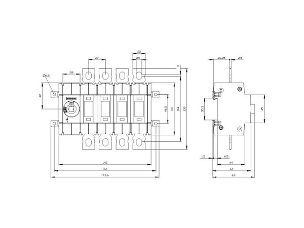 4-napainen 100 A 4 x kytkin 690 V/AC Siemens 3KD30300NE100
