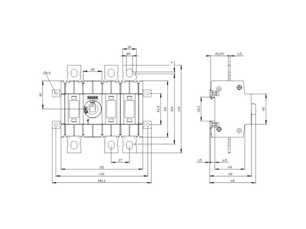Siemens 3KD3230-0NE20-0, 3P, IP00, 168 mm, 139 mm, 137 mm, 85 mm
