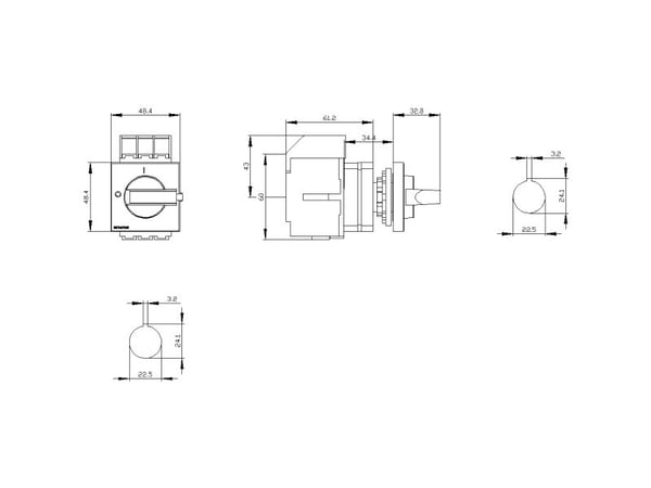 Siemens 3LD3050-0TK11, 3P, IP65, 60 mm, 68 mm, 79 mm, 110 mm
