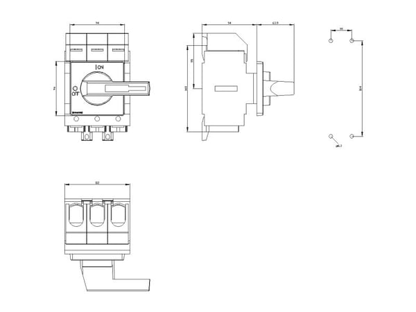 Siemens 3LD2430-0TK11, 3P, IP40, 169 mm, 222 mm, 314 mm, 195 mm